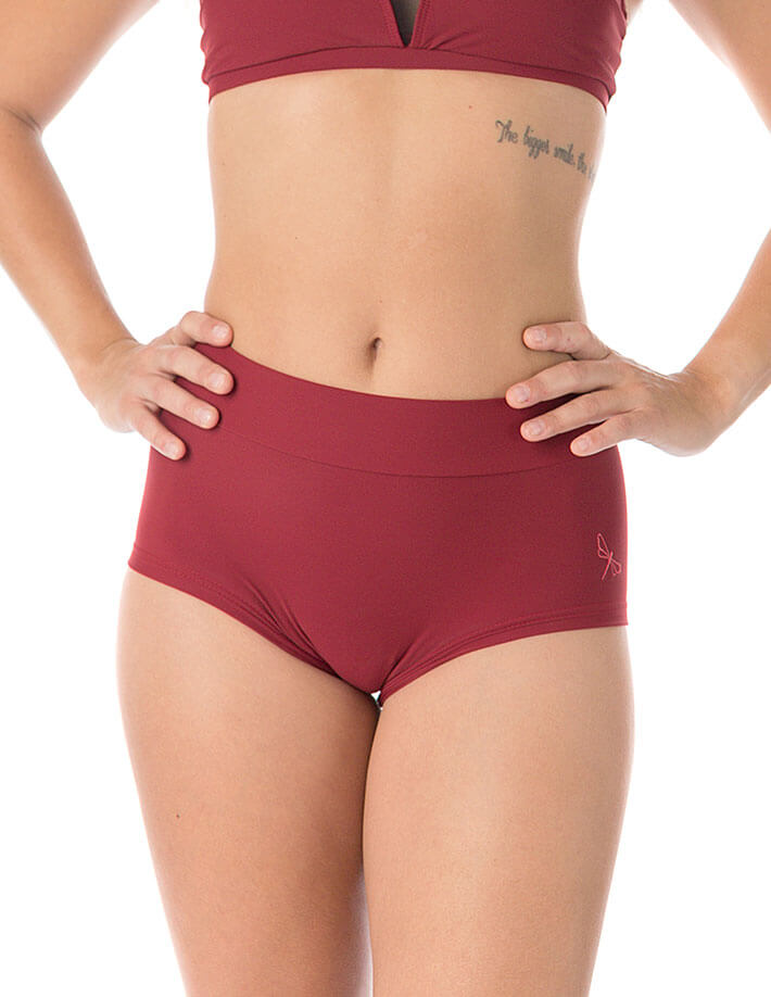 Pole shorts Mandy | Shorts | Color: burgundy | Pole Shorts | Dragonfly Pole Dance Clothing and Bikram Hot Yoga Wear