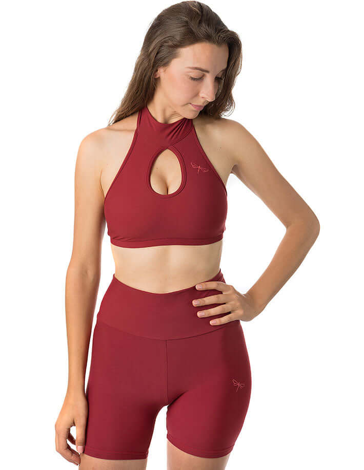 High neck sports bra Terri | Sports bra | Color: black | Women's sports bra | Dragonfly Pole Dance Clothes and Bikram Hot Yoga Outfit