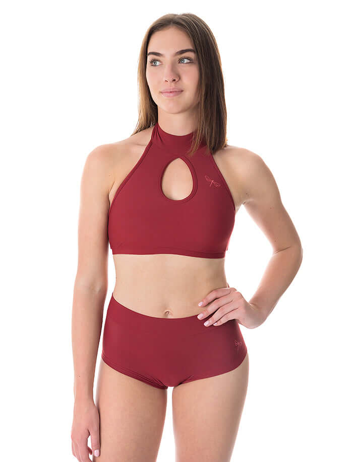 High neck sports bra Terri | Sports bra | Color: black | Women's sports bra | Dragonfly Pole Dance Clothes and Bikram Hot Yoga Outfit