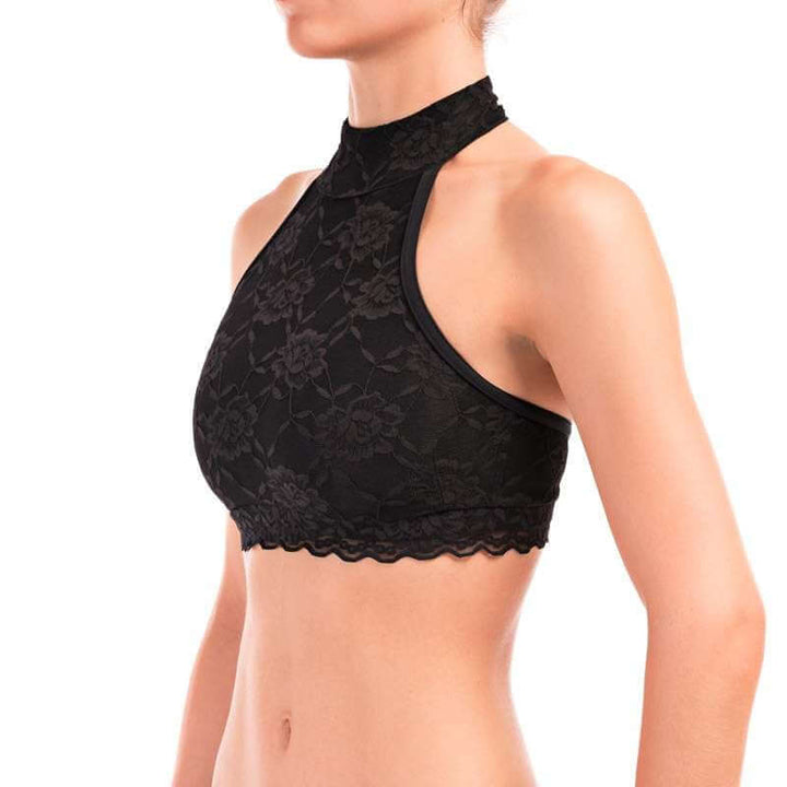 Lace sports bra Lisette | Sports bra | Color: black lace | Women's sports bra | Dragonfly Pole Dance Clothes and Bikram Hot Yoga Outfit