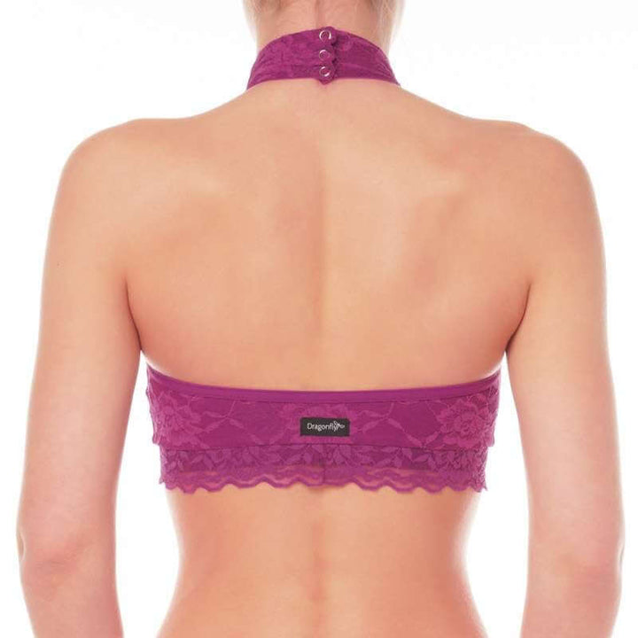 Lace sports bra Lisette | Sports bra | Color: red lace | Women's sports bra | Dragonfly Pole Dance Clothes and Bikram Hot Yoga Outfit