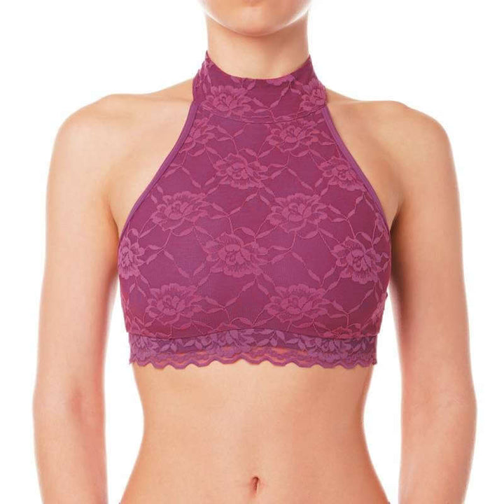 Lace sports bra Lisette | Sports bra | Color: red lace | Women's sports bra | Dragonfly Pole Dance Clothes and Bikram Hot Yoga Outfit