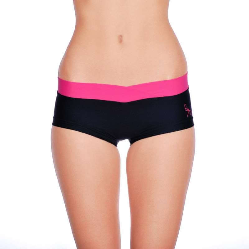 Vera pole shorts | Shorts | Color: black / pink | Pole Shorts | Dragonfly Pole Dance Clothing and Bikram Hot Yoga Wear