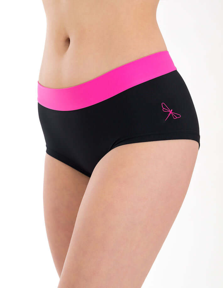 Pole shorts Mandy | Shorts | Color: black / pink | Pole Shorts | Dragonfly Pole Dance Clothing and Bikram Hot Yoga Wear