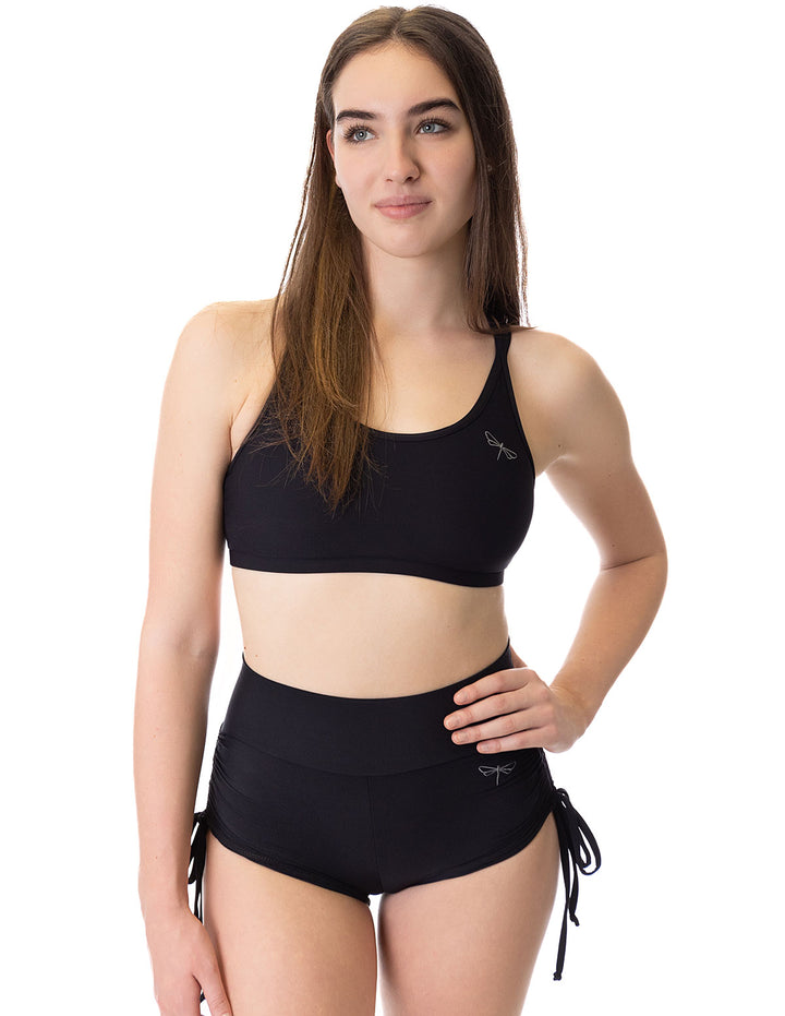 High Waist Drawstring Pole Shorts - Emma