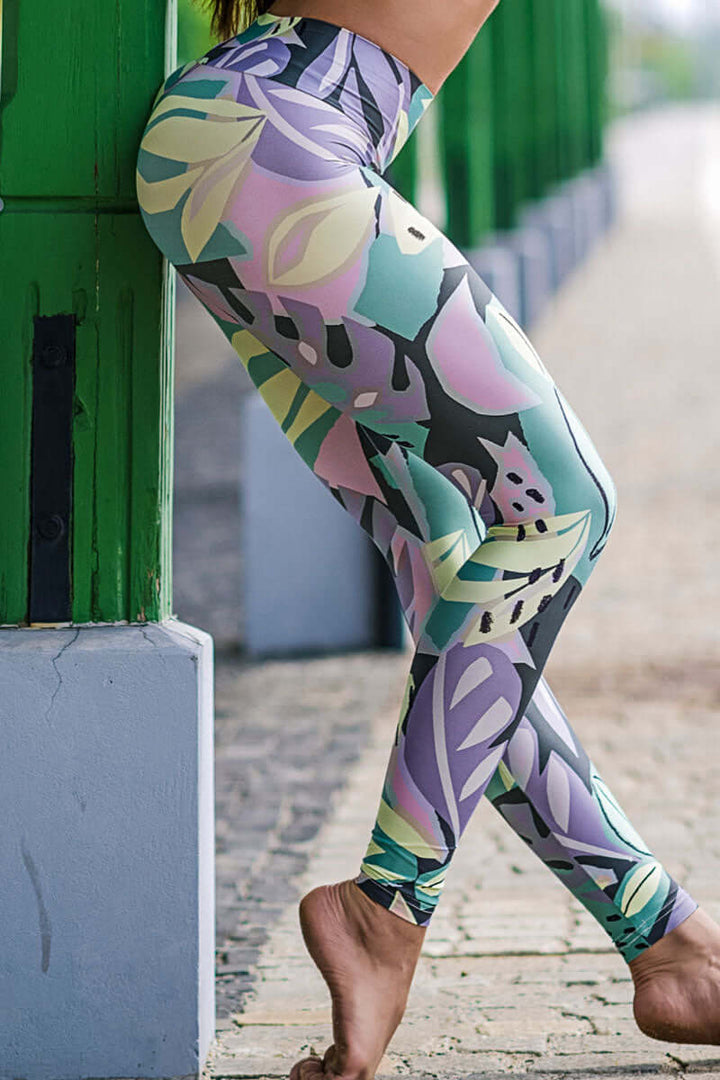 Adriana leggings Summer Vibes | Leggings | Color: Summer Vibes | Yoga Leggings | Dragonfly Pole Wear and Bikram Hot Yoga Clothes