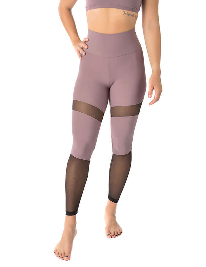 Mesh leggings Barbara | Leggings | Color: lilac / mesh | Yoga Leggings | Legging en tulle à taille haute | Mesh leggings | Legíny s tylem | Leggings mit Netz