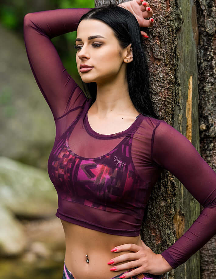 Nicole top Radical | Sports bra | Color: Radical | Women's sports bra | Dragonfly Pole Dance Clothes and Bikram Hot Yoga Outfit