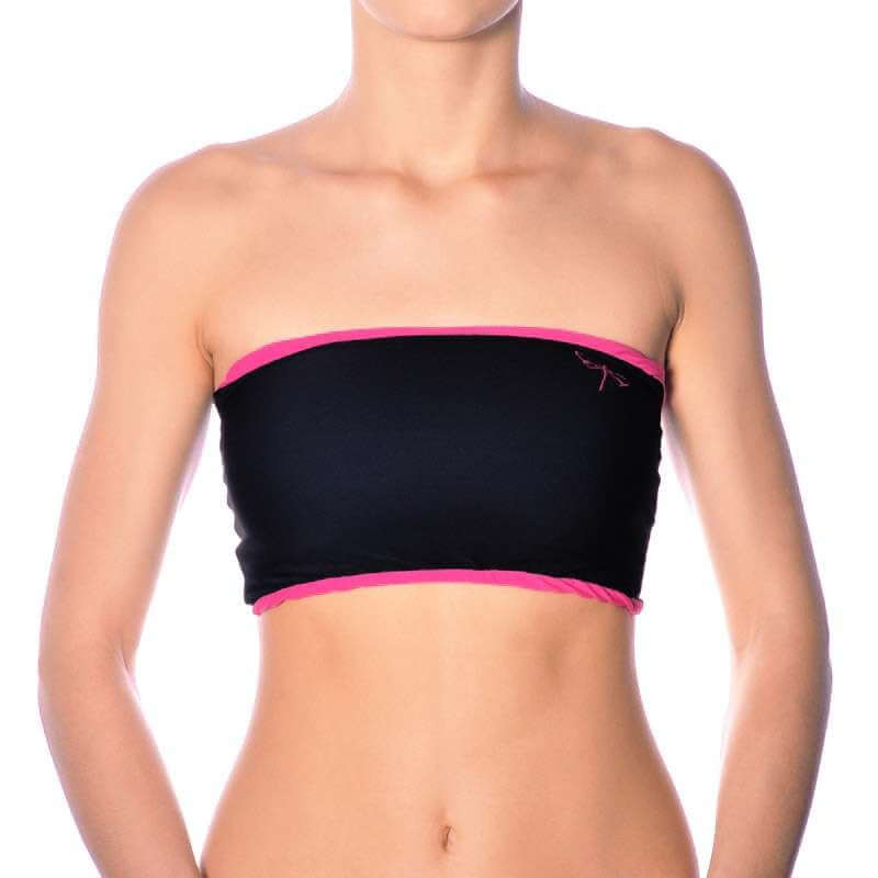 Trägerloses Tube-Top in Schwarz und Rosa für Pole Dance und Hot Yoga