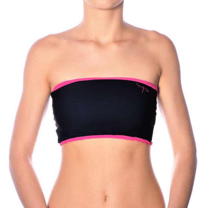 Trägerloses Tube-Top in Schwarz und Rosa für Pole Dance und Hot Yoga