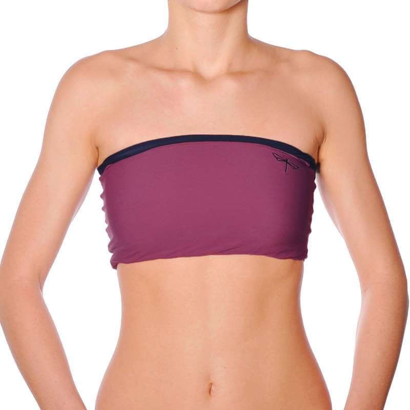 Trägerloses Tube-Top in Rubinrot und Schwarz für Pole Dance und Hot Yoga
