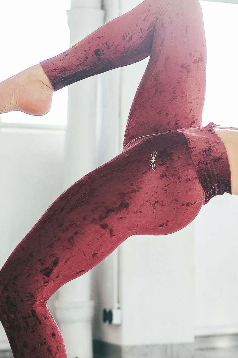 Velvet leggings Adriana | Leggings | Color: black velvet | Yoga Leggings | Dragonfly Pole Wear and Bikram Hot Yoga Clothes
