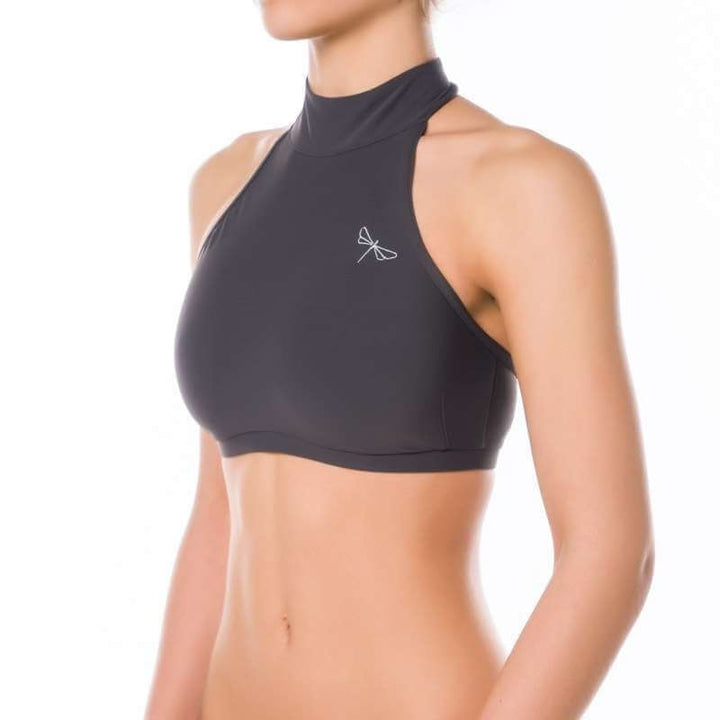 Halter sports bra Lisette | Ruckenfreier Neckholder Sport-BH | Color: petrol | Women's sports bra | Dragonfly Pole Dance Clothes and Bikram Hot Yoga Outfit