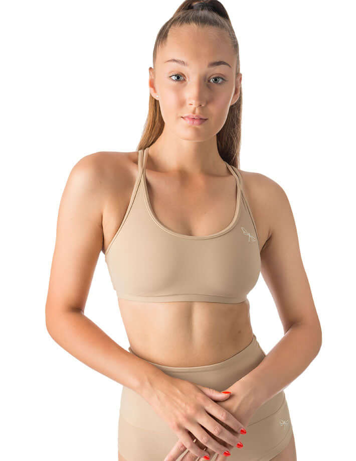 Pole dance sports bra Nicole | Sports bra | Color: nude | Women's sports bra | Sportovní podprsenka | Sport-BH | Brassiere sport | Dragonfly Pole Dance Clothes and Bikram Hot Yoga Outfit