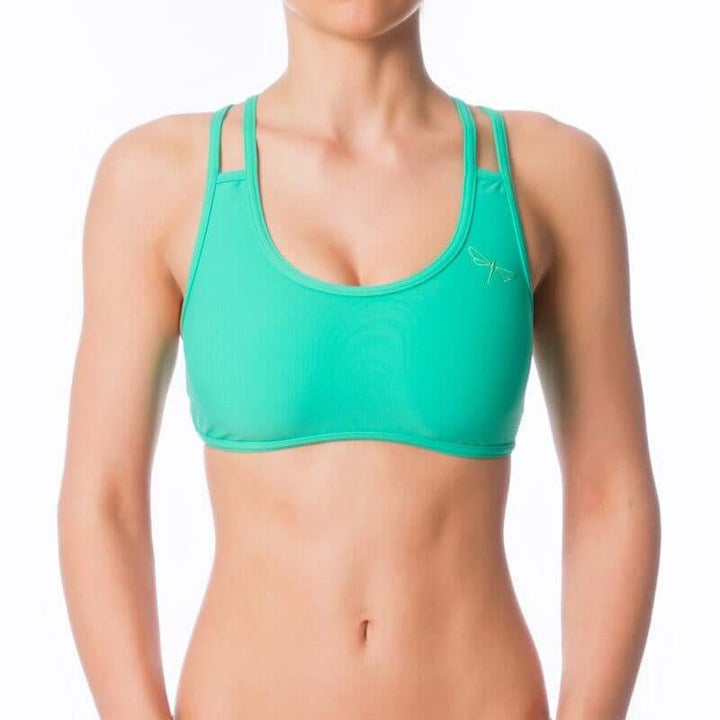 Lehká sportovní podprsenka | Sports bra | Color: mint | Women's sports bra | Dragonfly Pole Dance Clothes and Bikram Hot Yoga Outfit