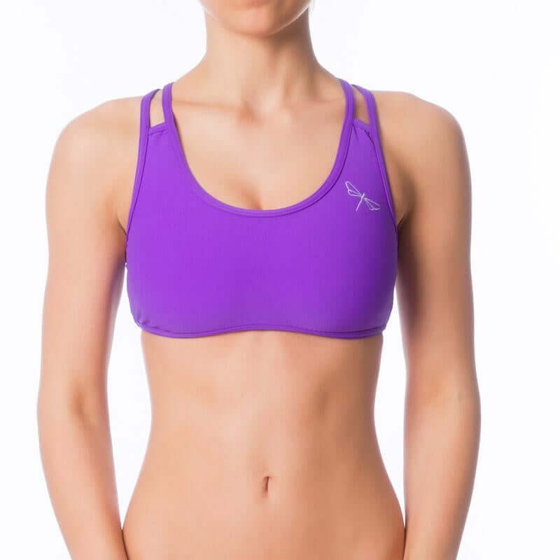 Lehká sportovní podprsenka | Sports bra | Color: violet | Women's sports bra | Dragonfly Pole Dance Clothes and Bikram Hot Yoga Outfit
