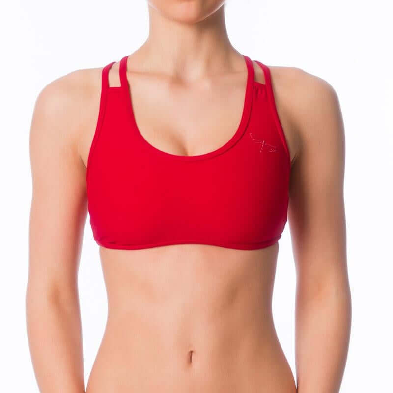 Xenia sports bra | Sports bra | Color: red | Women's sports bra | Dragonfly Pole Dance Clothes and Bikram Hot Yoga Outfit